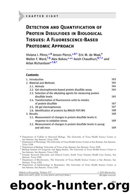 Chapter 8 - Detection and Quantification of Protein Disulfides in Biological Tissues: A Fluorescence-Based Proteomic Approach by unknow