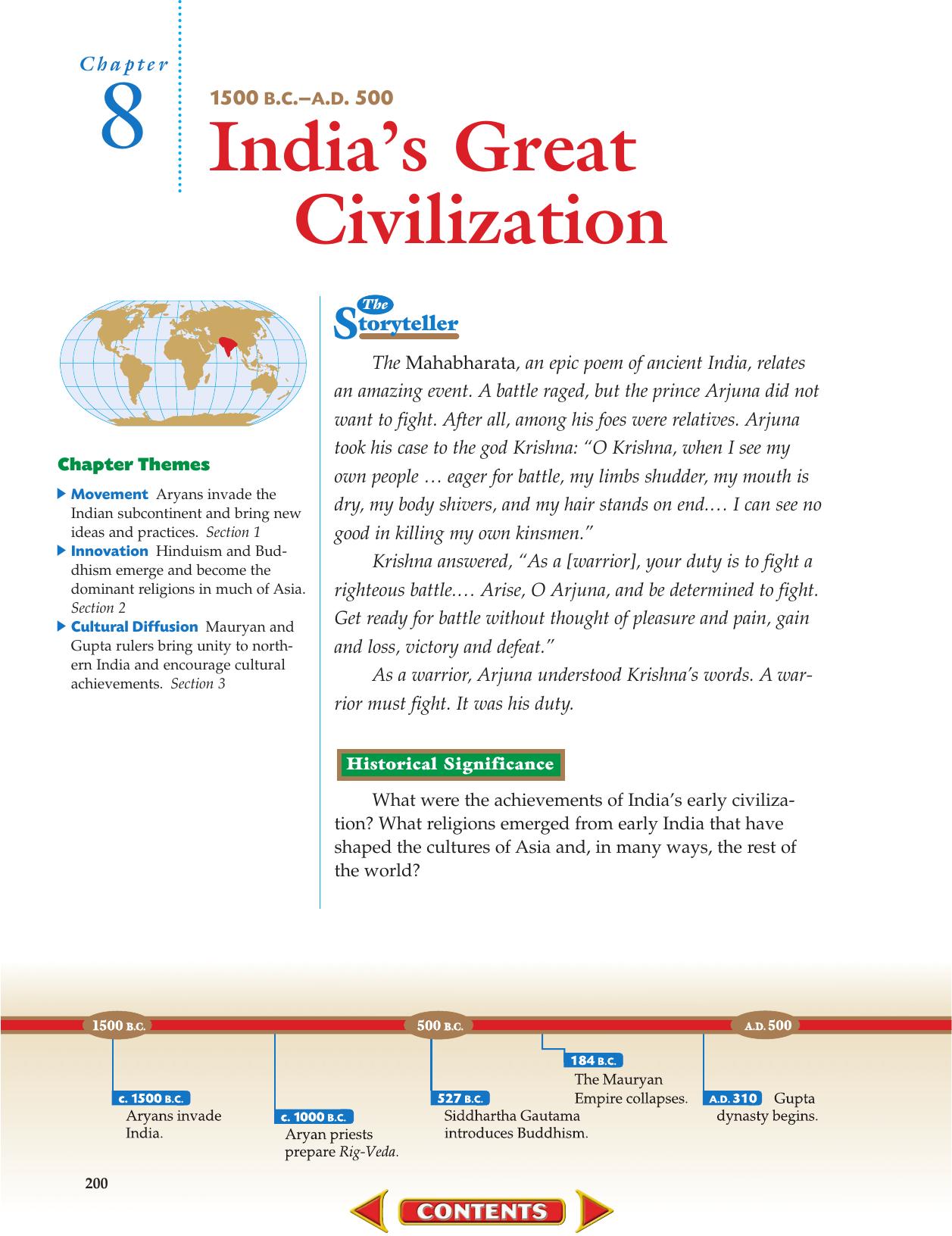 Chapter 8: India's Great Civilization by Glencoe/McGraw-Hill