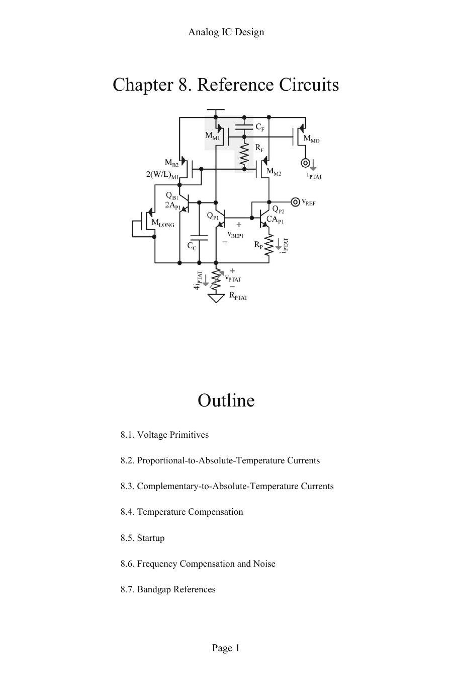 Chapter 8. Reference Circuits: An Intuitive Approach (Analog IC Design: An Intuitive Approach) by Unknow