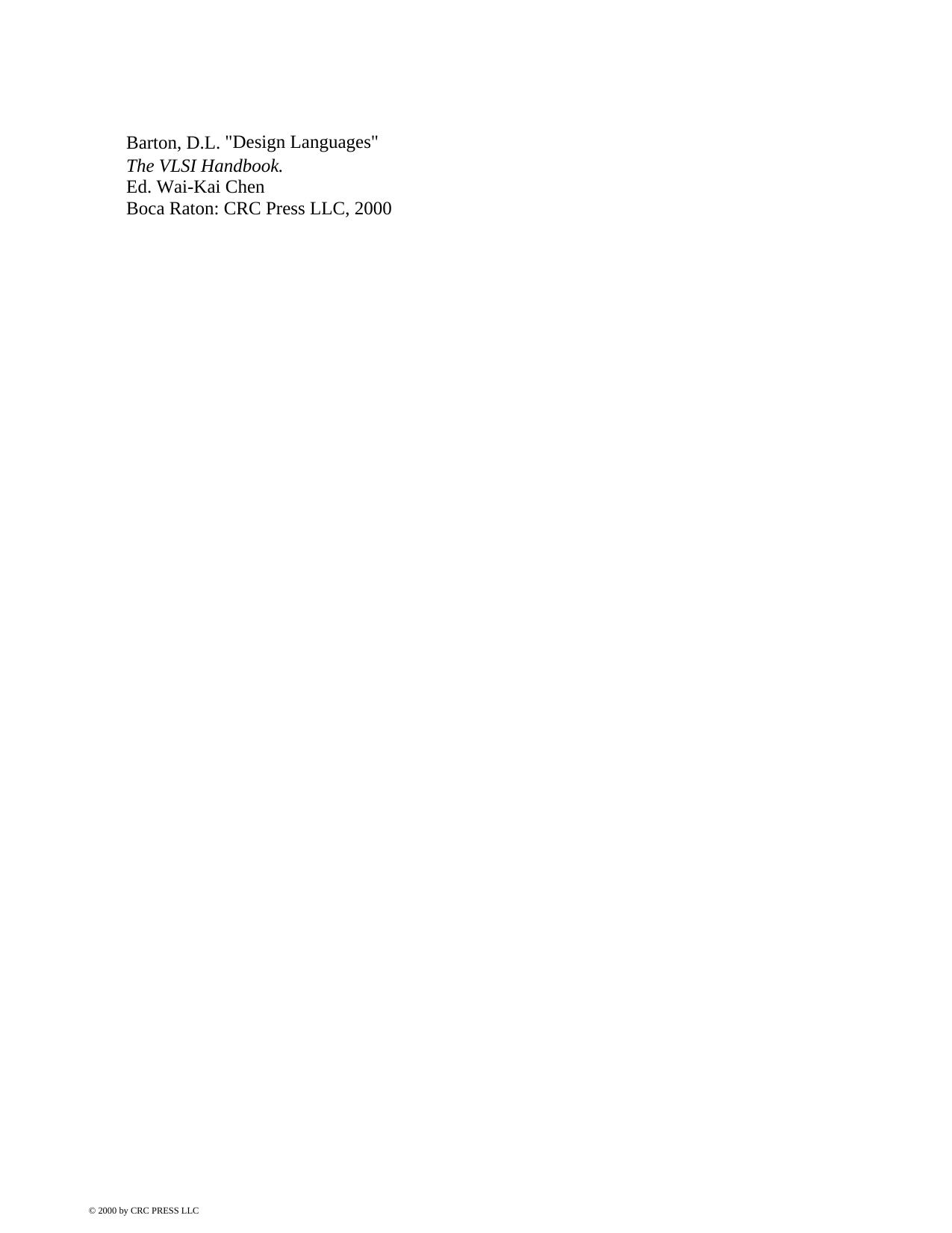 Chapter 80 - Design Languages by Barton D.L