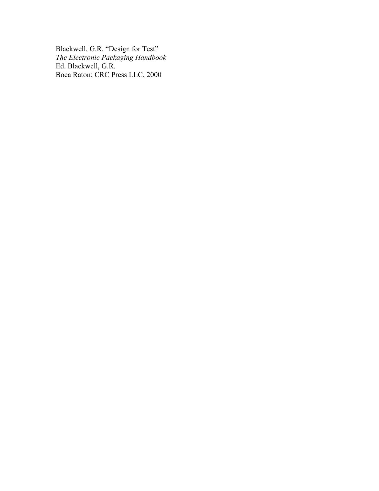 Chapter 9 - Design for Test by Glenn R. Blackwell