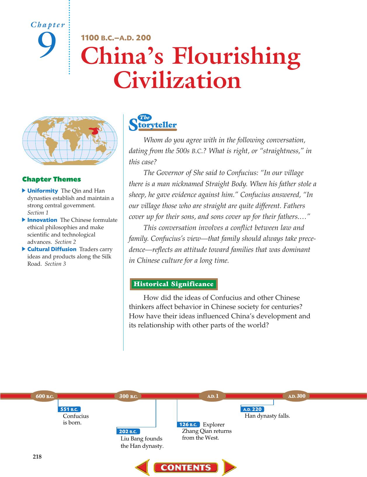 Chapter 9: China's Flourishing Civilization by Glencoe/McGraw-Hill