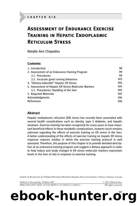 Chapter Six - Assessment of Endurance Exercise Training in Hepatic Endoplasmic Reticulum Stress by Natalie Ann Chapados