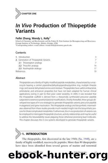 Chapter one - In Vivo Production of Thiopeptide Variants by Feifei Zhang & Wendy L. Kelly