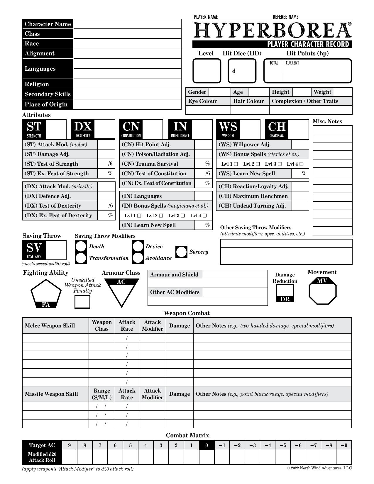 Character Sheet 3ed by Unknown