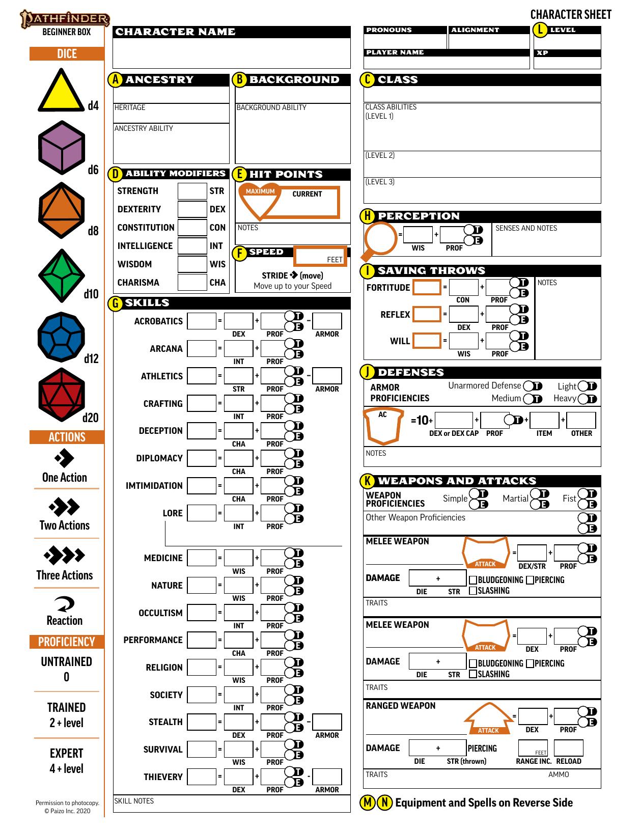 Character Sheet by Updated