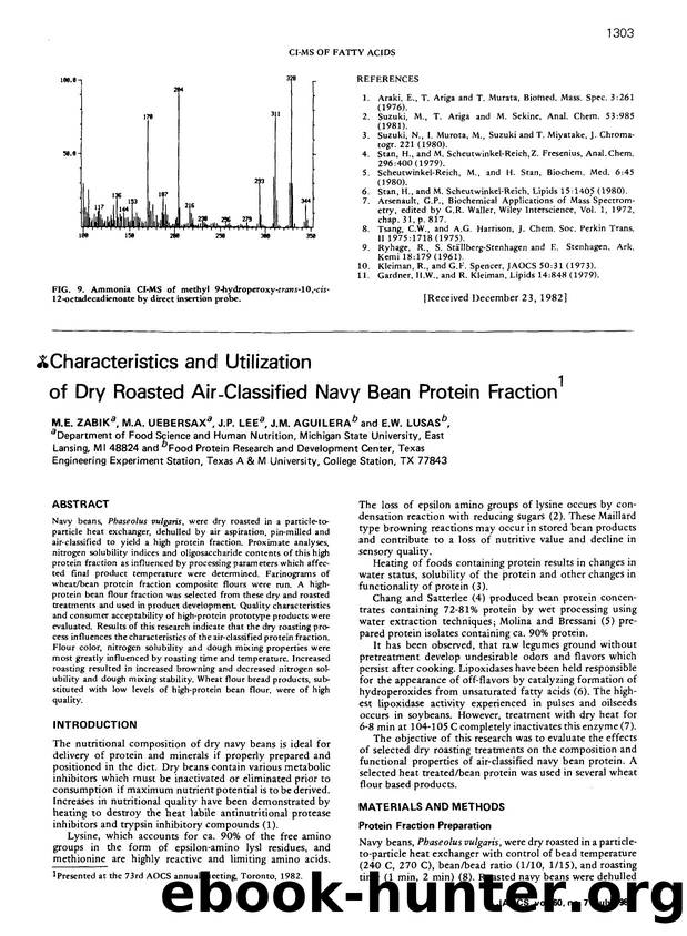 Characteristics and utilization of dry roasted air-classified navy bean protein fraction by Unknown