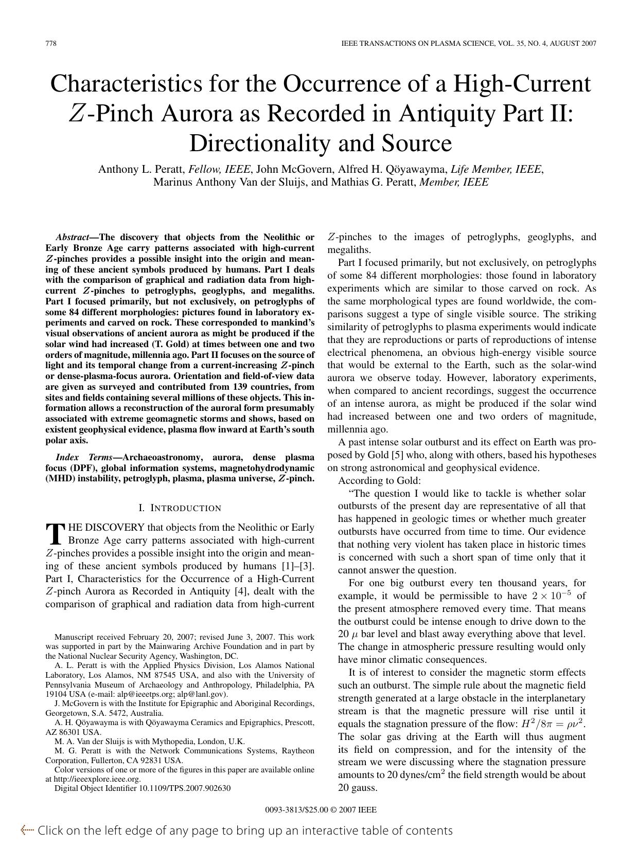 Characteristics for the Occurrence of a High-Current Z-Pinch Aurora as Recorded in Antiquity Part II: Directionality and Source by unknow