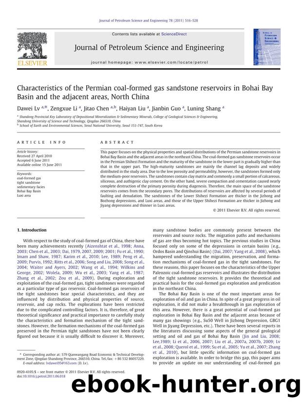 Characteristics of the Permian coal-formed gas sandstone reservoirs in Bohai Bay Basin and the adjacent areas, North China by Dawei Lv & Zengxue Li & Jitao Chen & Haiyan Liu & Jianbin Guo & Luning Shang