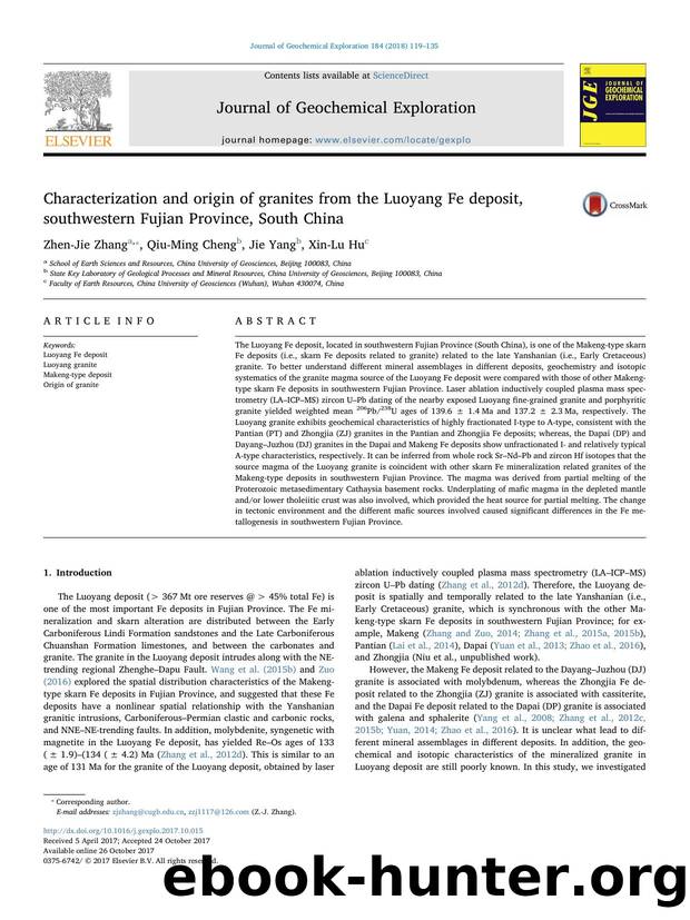 Characterization and origin of granites from the Luoyang Fe deposit, southwestern Fujian Province, South China by Zhen-Jie Zhang & Qiu-Ming Cheng & Jie Yang & Xin-Lu Hu