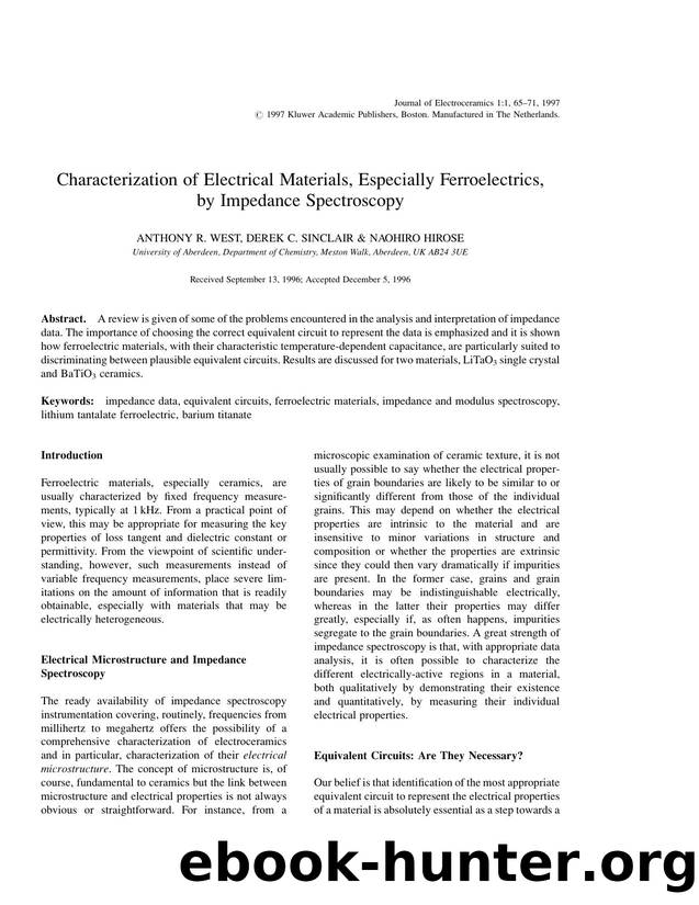 Characterization of Electrical Materials, Especially Ferroelectrics, by Impedance Spectroscopy by Unknown