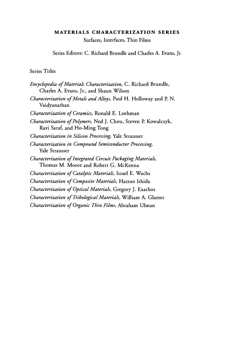 Characterization of Integrated Circuit Packaging Materials by Thomas Moore (Eds.)