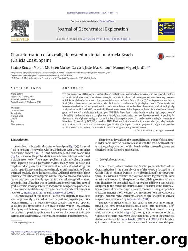Characterization of a locally deposited material on Arnela Beach (Galicia Coast, Spain) by Beatriz Rincón-Mora & Mª. Belén Muñoz-García & Jesús Ma. Rincón & Manuel Miguel Jordán