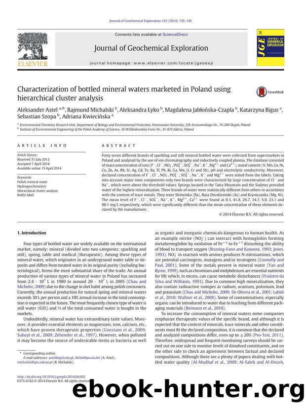 Characterization of bottled mineral waters marketed in Poland using hierarchical cluster analysis by unknow