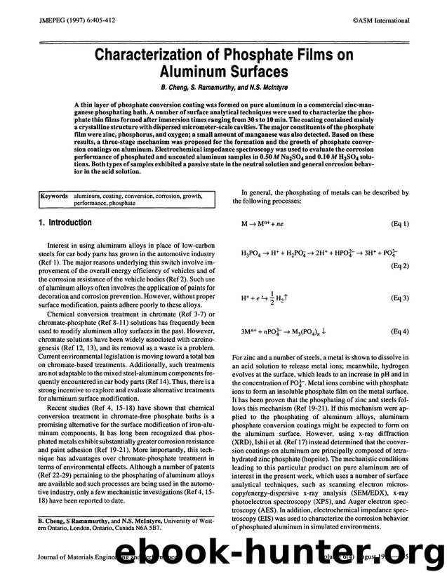 Characterization of phosphate films on aluminum surfaces by Unknown