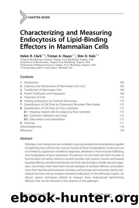 Characterizing and Measuring Endocytosis of Lipid-Binding Effectors in Mammalian Cells by Helen R. Clark & Tristan A. Hayes & Shiv D. Kale