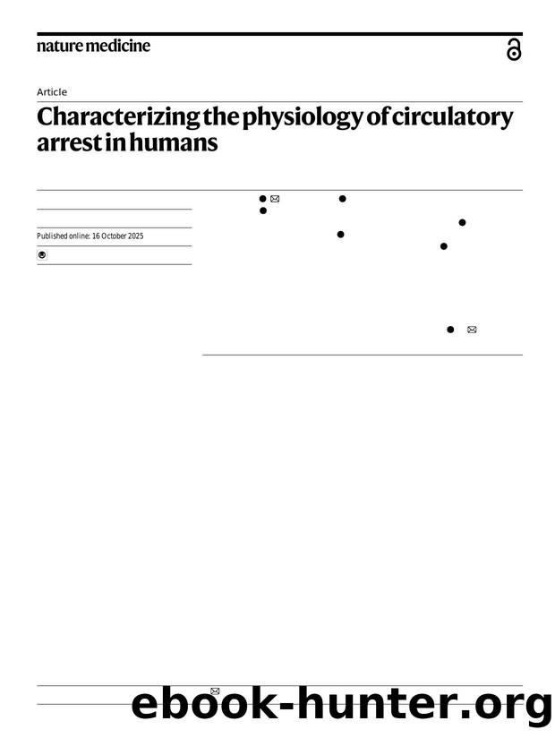 Characterizing the physiology of circulatory arrest in humans by unknow