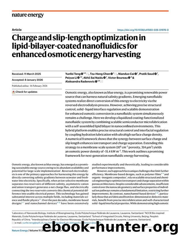 Charge and slip-length optimization in lipid-bilayer-coated nanofluidics for enhanced osmotic energy harvesting by unknow