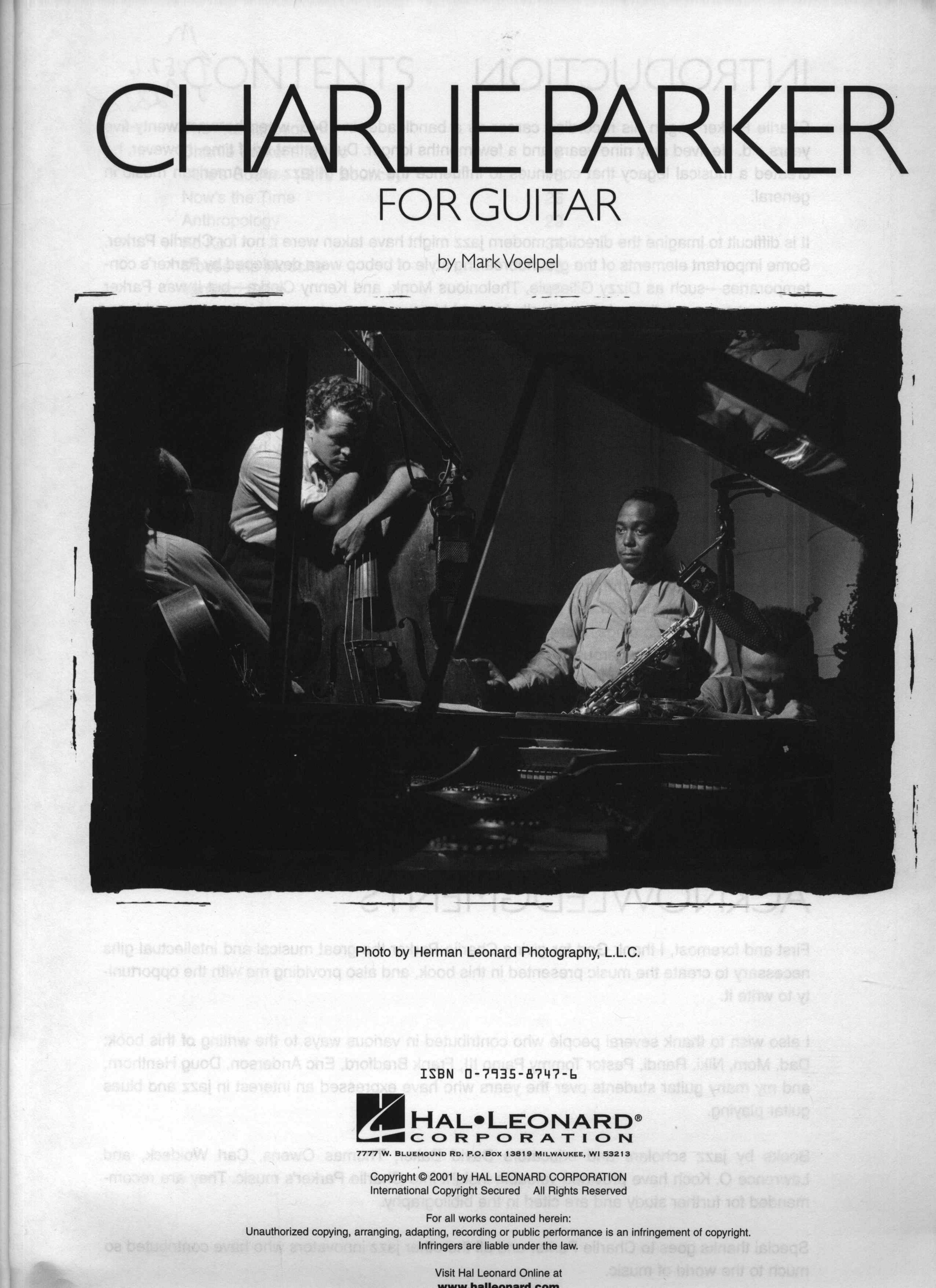 Charlie Parker for Guitar: Note-for-Note Transcriptions and Detailed Performance Notes for 18 Bebop Classics (Guitar Educational) by Mark Voelpel Charlie Parker