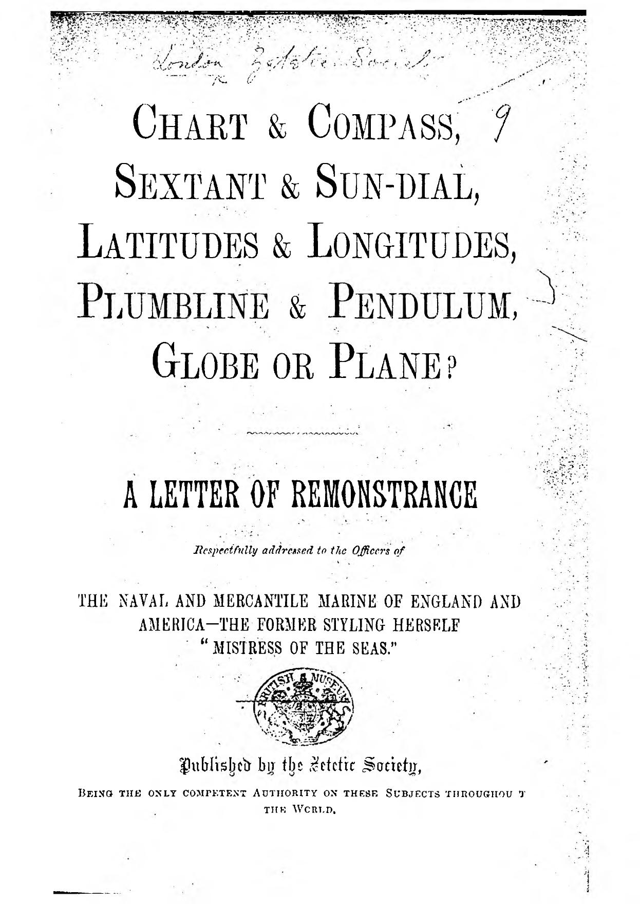 Chart and Compass (London Zetetic Society) by Unknown