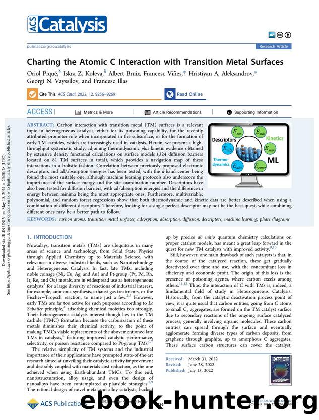 Charting the Atomic C Interaction with Transition Metal Surfaces by unknow