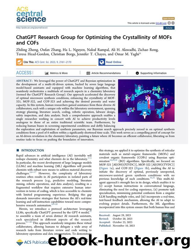 ChatGPT Research Group for Optimizing the Crystallinity of MOFs and COFs by unknow