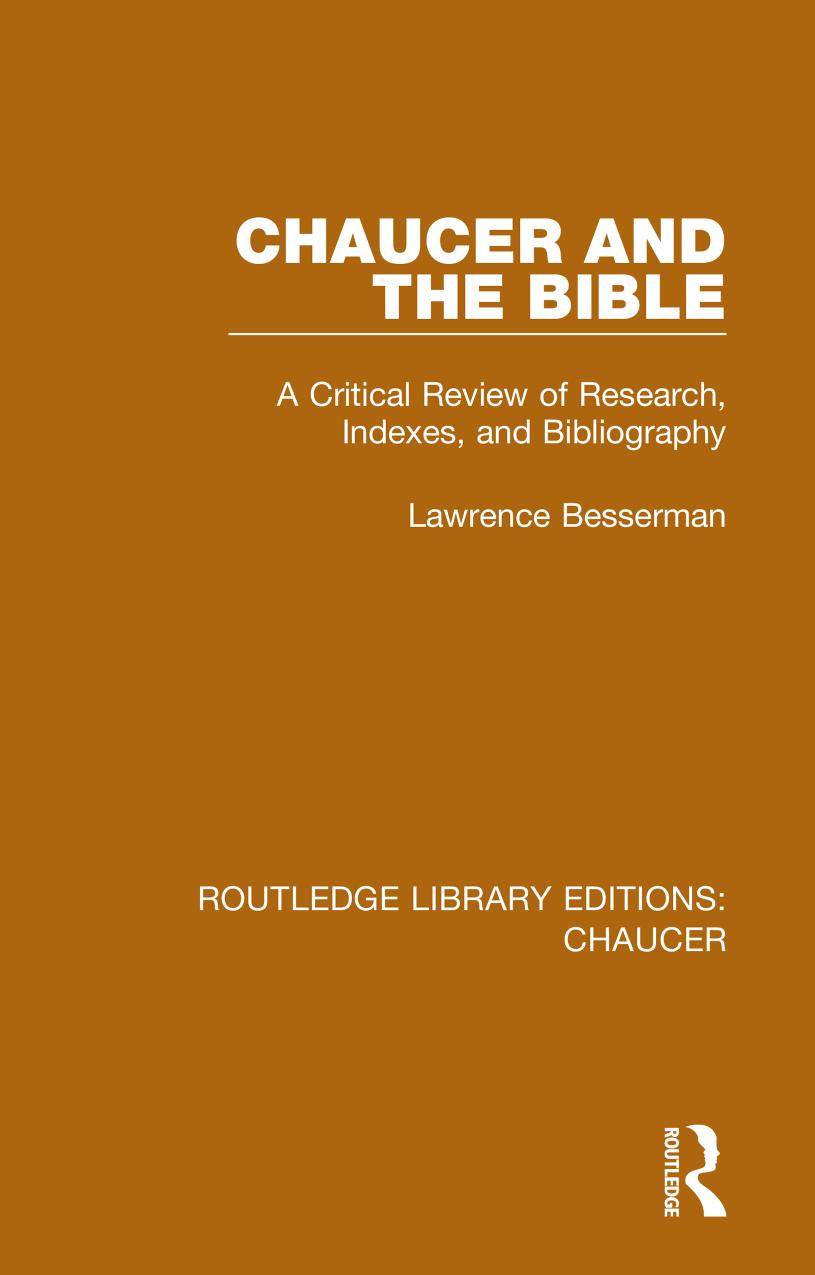 Chaucer and The Bible by Lawrence Besserman