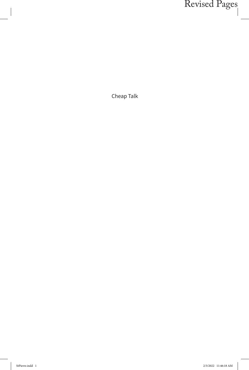 Cheap Talk by Joshua St. Pierre