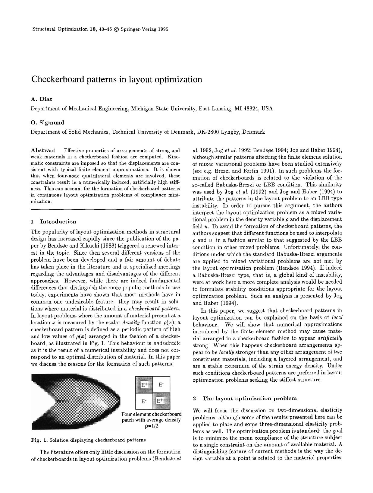 Checkerboard patterns in layout optimization by Unknown