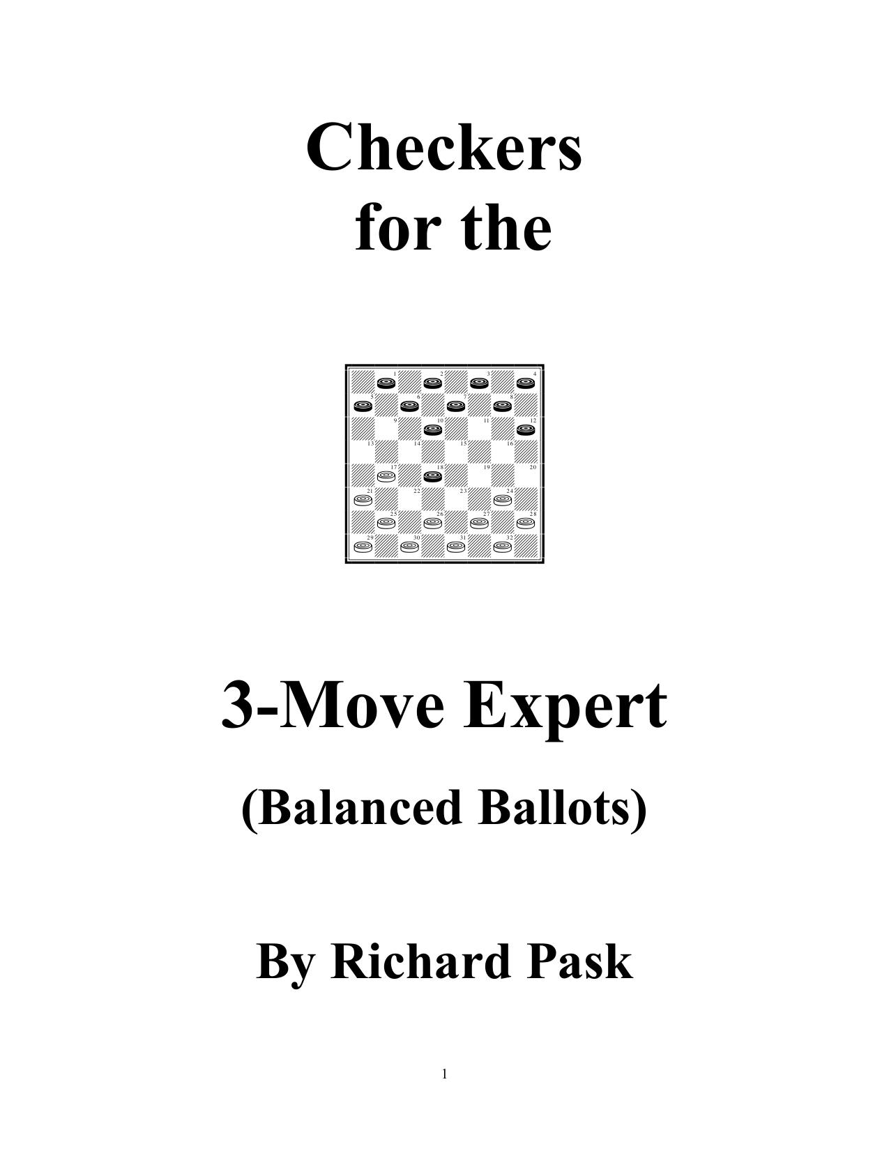 Checkers for the 3-Move Expert (Balanced Ballots) by Richard Pask