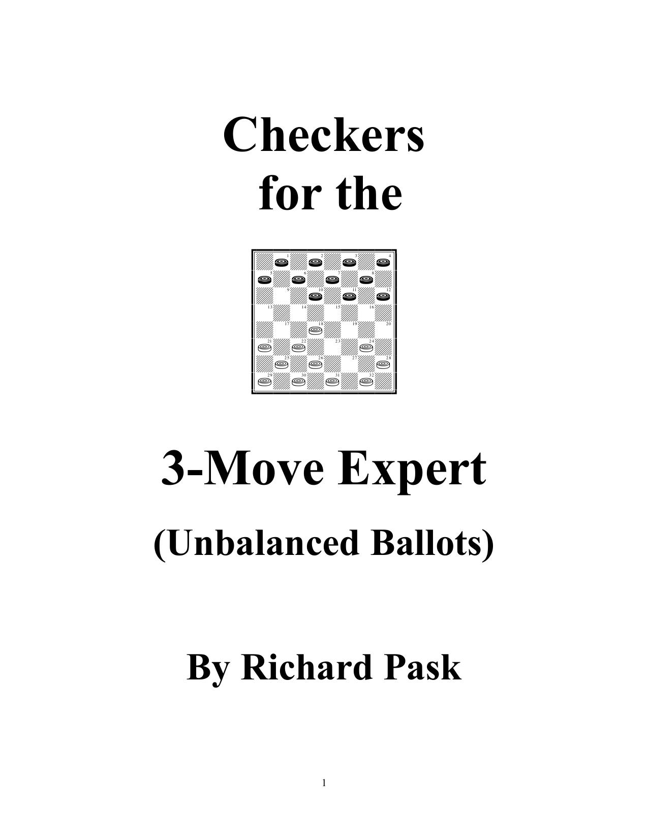 Checkers for the 3-Move Expert (Unbalanced Ballots) by Richard Pask