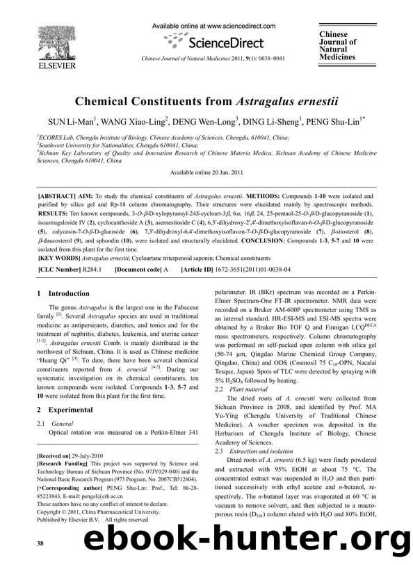 Chemical Constituents from Astragalus ernestii by Li-Man SUN & Xiao-Ling WANG & Wen-Long DENG & Li-Sheng DING & Shu-Lin PENG