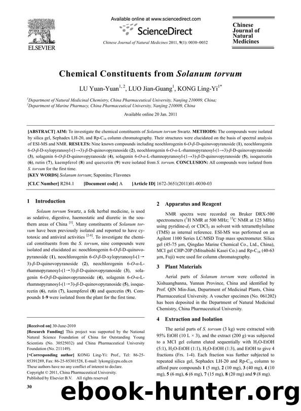 Chemical Constituents from Solanum torvum by Yuan-Yuan LU & Jian-Guang LUO & Ling-Yi KONG