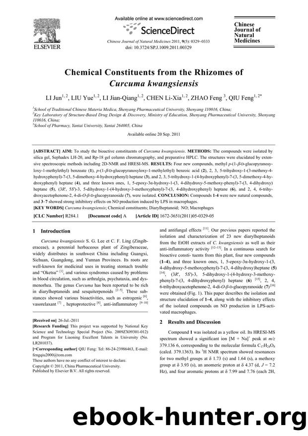 Chemical Constituents from the Rhizomes of Curcuma kwangsiensis by Jun LI & Yue LIU & Jian-Qiang LI & Li-Xia CHEN & Feng ZHAO & Feng QIU
