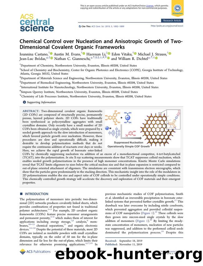 Chemical Control over Nucleation and Anisotropic Growth of Two-Dimensional Covalent Organic Frameworks by unknow