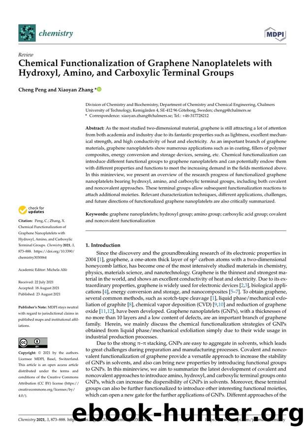 Chemical Functionalization of Graphene Nanoplatelets with Hydroxyl, Amino, and Carboxylic Terminal Groups by Cheng Peng & Xiaoyan Zhang