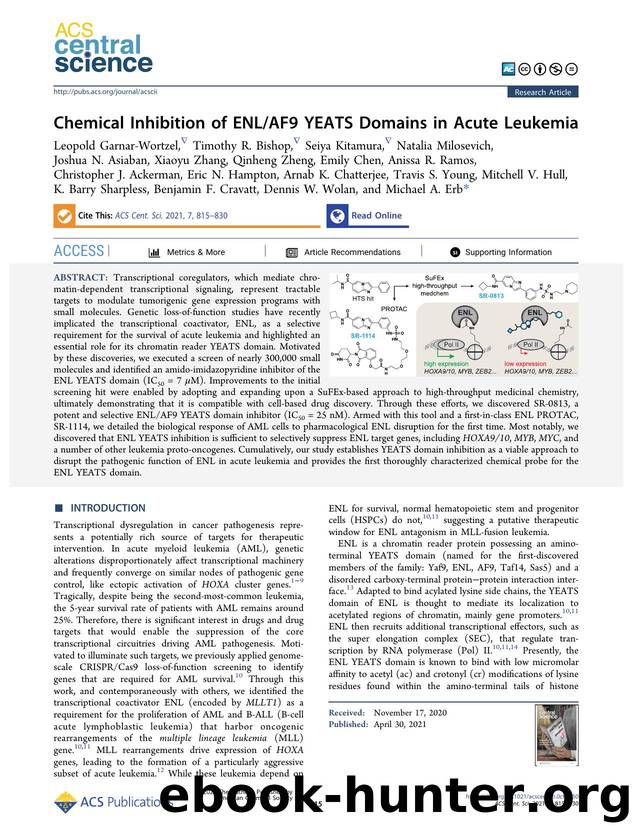 Chemical Inhibition of ENLAF9 YEATS Domains in Acute Leukemia by unknow