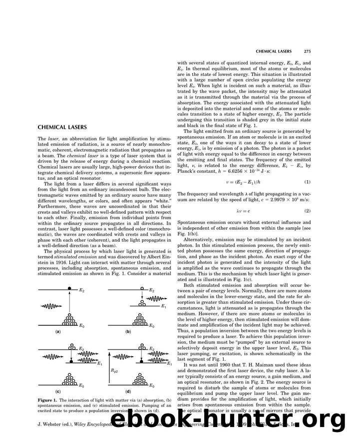 Chemical Lasers". In: Wiley Encyclopedia of Electrical and Electronics Engineering by Unknown