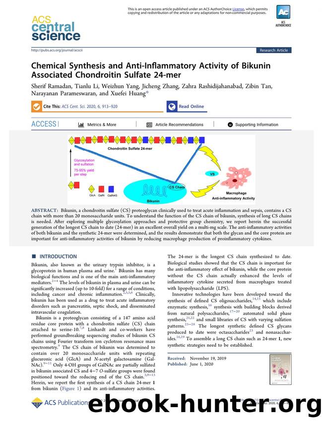 Chemical Synthesis and Anti-Inflammatory Activity of Bikunin Associated Chondroitin Sulfate 24-mer by unknow