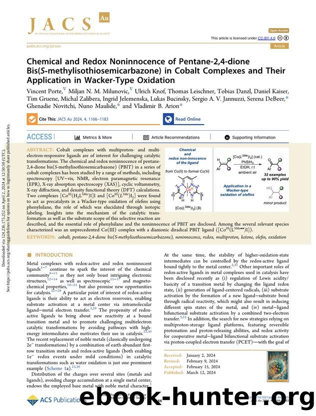 Chemical and Redox Noninnocence of Pentane-2,4-dione Bis(S-methylisothiosemicarbazone) in Cobalt Complexes and Their Application in Wacker-Type Oxidation by unknow