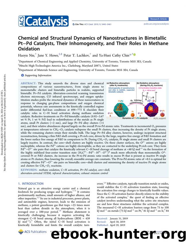 Chemical and Structural Dynamics of Nanostructures in Bimetallic PtâPd Catalysts, Their Inhomogeneity, and Their Roles in Methane Oxidation by Haoyu Nie Jane Y. Howe Petar T. Lachkov & Ya-Huei Cathy Chin