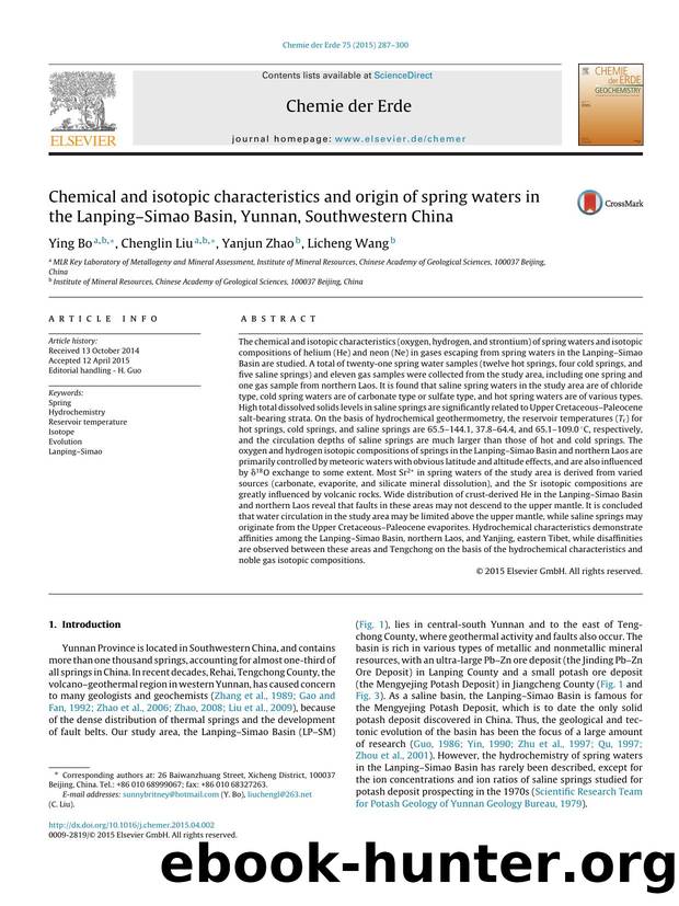 Chemical and isotopic characteristics and origin of spring waters in the LanpingâSimao Basin, Yunnan, Southwestern China by Ying Bo & Chenglin Liu & Yanjun Zhao & Licheng Wang