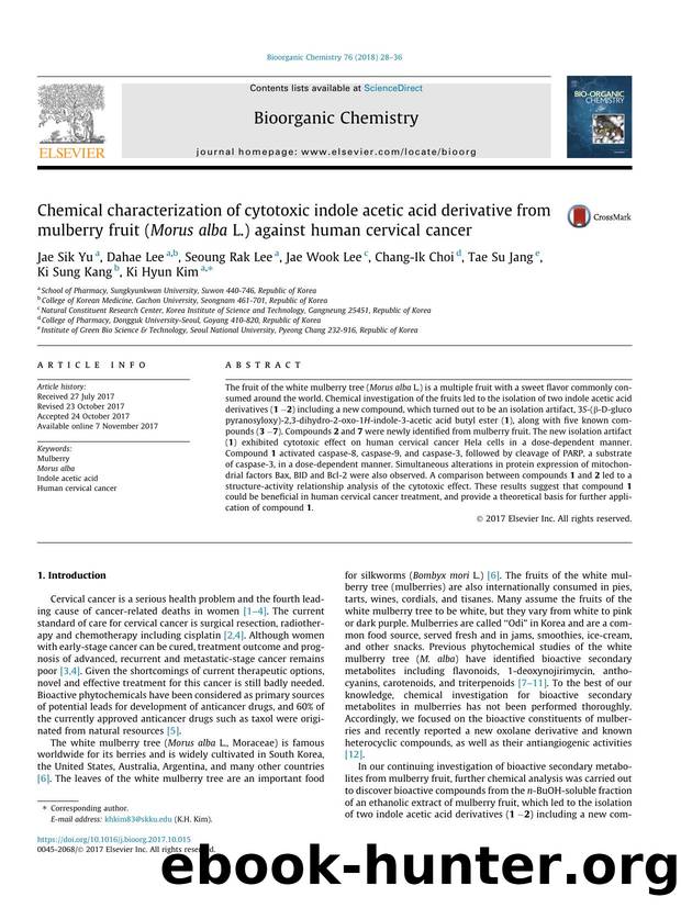 Chemical characterization of cytotoxic indole acetic acid derivative from mulberry fruit (Morus alba L.) against human cervical cancer by unknow