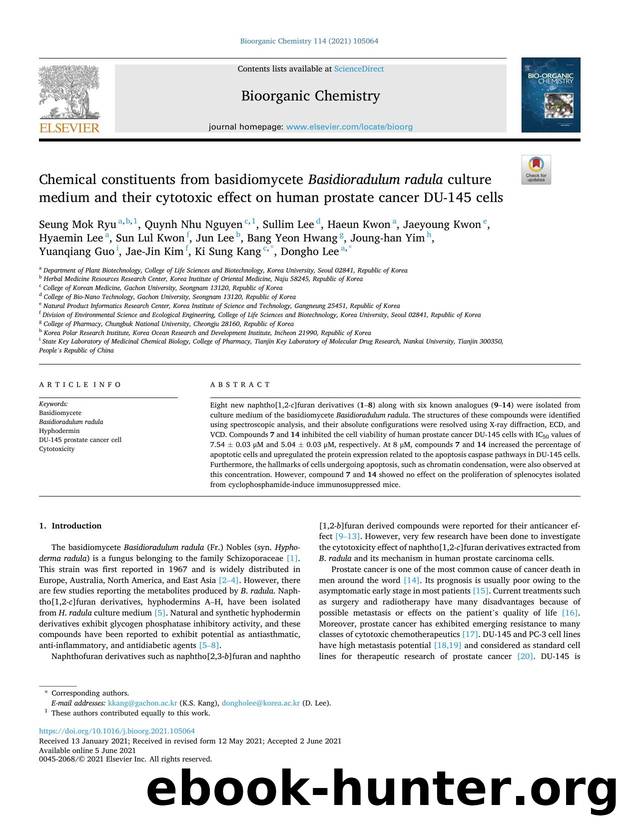 Chemical constituents from basidiomycete Basidioradulum radula culture medium and their cytotoxic effect on human prostate cancer DU-145 cells by unknow