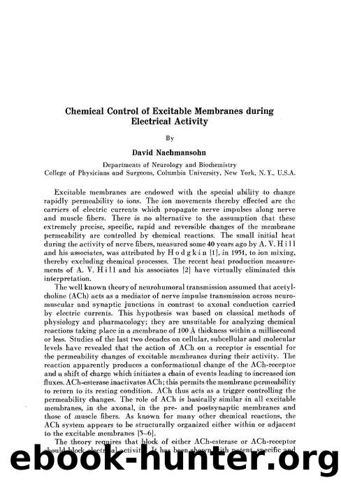 Chemical control of excitable membranes during electrical activity by Unknown