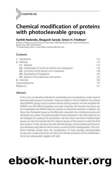 Chemical modification of proteins with photocleavable groups by Karthik Nadendla & Bhagyesh Sarode & Simon H. Friedman