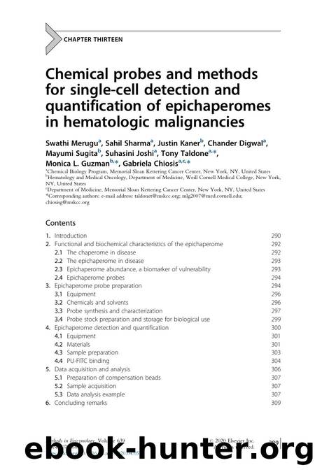 Chemical probes and methods for single-cell detection and quantification of epichaperomes in hematologic malignancies by unknow