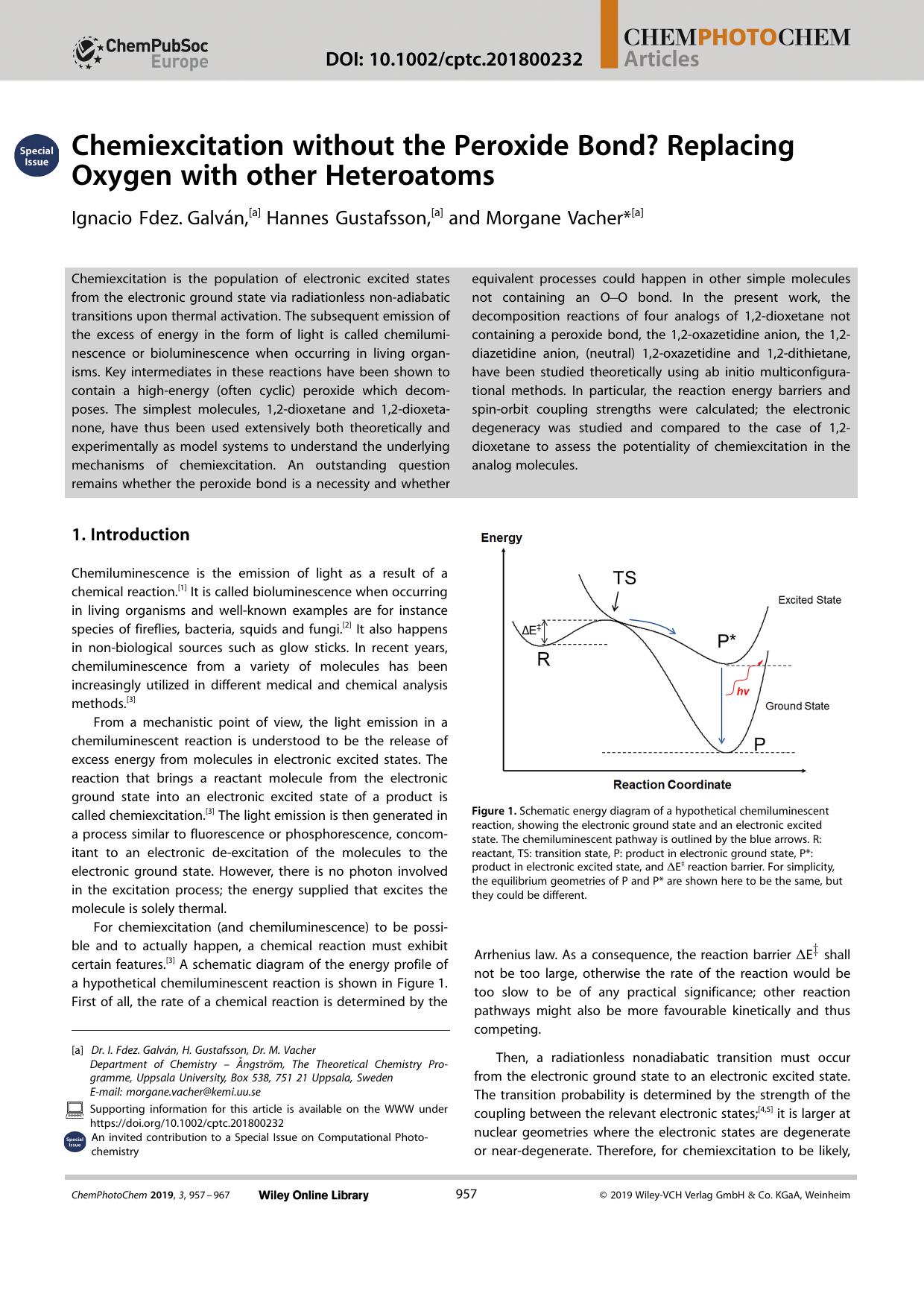 Chemiexcitation without the Peroxide Bond? Replacing Oxygen with other Heteroatoms by Unknown