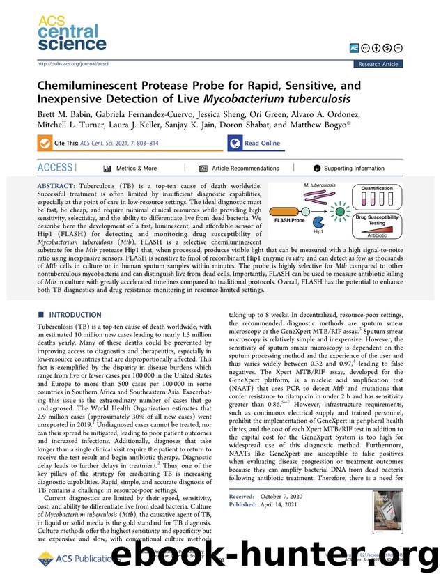Chemiluminescent Protease Probe for Rapid, Sensitive, and Inexpensive Detection of Live Mycobacterium tuberculosis by unknow