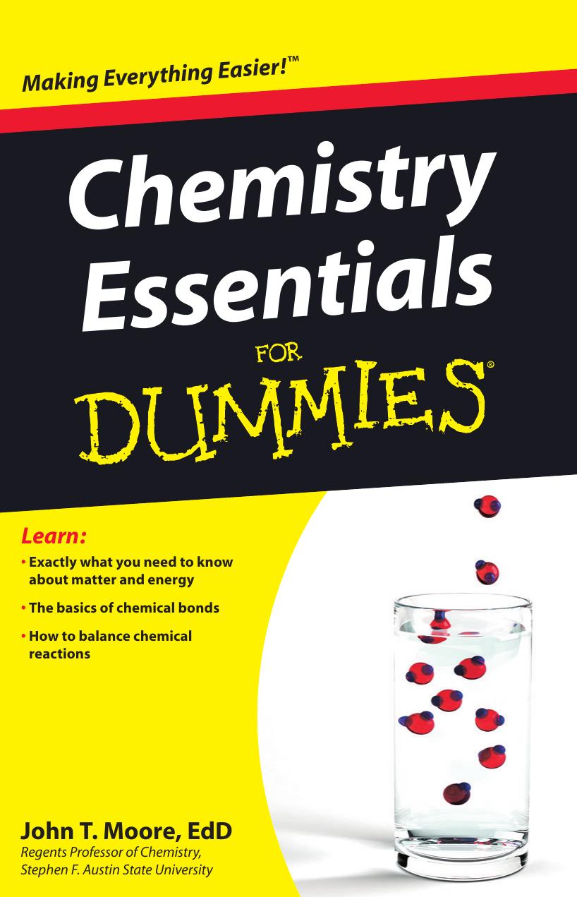 Chemistry Essentials For Dummies by Moore John